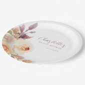 ボヘミアン秋リーフバラブライダルシャワー ペーパープレート (アングル)