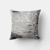 ボヘミアン素朴な田舎のシックな木の樹皮ホワイト樺の木 クッション (裏面)