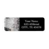 ボヘミアン素朴な田舎のシックな木の樹皮ホワイト樺の木 ラベル (正面)