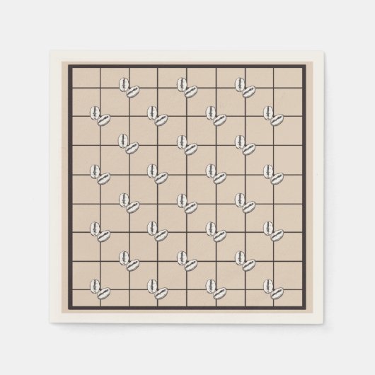 ボヘミアン素朴ウィンターコーヒー豆ブラウンプライド スタンダードカクテルナプキン (正面)