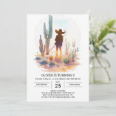 ボヘミアン素朴カウボーイ誕生日 招待状 (スタンド正面)