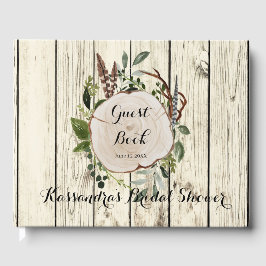 ボヘミアン素朴グリーナリーブライダルシャワーゲストブック ゲストブック