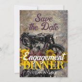 ボヘミアン素朴サンフラワーモーターバイクディナーパーティー 招待状 (正面)