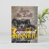 ボヘミアン素朴サンフラワーモーターバイクディナーパーティー 招待状 (スタンド正面)