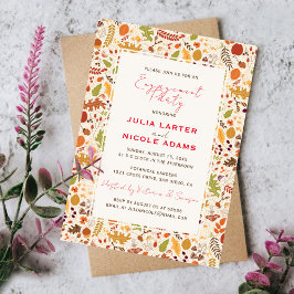 ボヘミアン素朴ドライ秋秋婚約パーティ 招待状