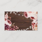 ボヘミアン素朴バラウッド結婚ズQRコードRSVP エンクロージャーカード (裏面)