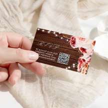 ボヘミアン素朴バラウッド結婚ズQRコードRSVP