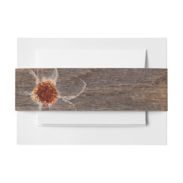 ボヘミアン素朴ファームハウスフローラウッドグレイン 招待状ベリーバンド