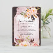 ボヘミアン素朴メイソンジャールピンクスウィート16誕生日 招待状 (スタンド正面)