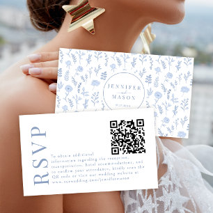 ボヘミアン素朴庭園の結婚式RSVP QRコードカード エンクロージャーカード