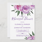 ボヘミアン紫の素朴な牡丹のリハーサルディナー 招待状 (正面)