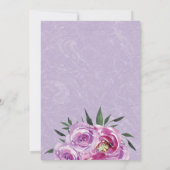ボヘミアン紫の素朴な牡丹のリハーサルディナー 招待状 (裏面)