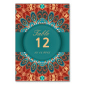 ボヘミアン結婚ろうけつ染めのテーブル番号はがき テーブルナンバー (裏面)