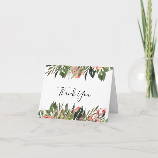 ボヘミアン結婚サンゴフローラの写真サンキューカード サンキューカード (正面)