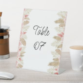 ボヘミアン結婚シックフローラのテーブル番号 台座サイン (インサイチュ)