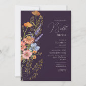 ボヘミアン結婚ズテーマロマンチックなワイルドフラワーズボホ 招待状 (正面)