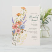 ボヘミアン結婚ズテーマロマンチックなワイルドフラワーズボホ 招待状 (スタンド正面)