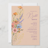 ボヘミアン結婚ズテーマロマンチックなワイルドフラワーズボホ 招待状 (正面)