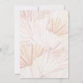 ボヘミアン結婚ズパンパスグラスボホをテーマにしたフローラ 招待状 (裏面)