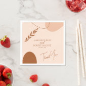 ボヘミアン結婚タン・ブラウンのカップルありがとう スタンダードカクテルナプキン (インサイチュ)