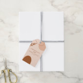 ボヘミアン結婚タン・ブラウンのカップル名 ギフトタグ (より糸付き)