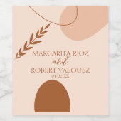 ボヘミアン結婚タン・ブラウンのカップル名 ワインラベル (シングルラベル)