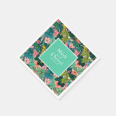 ボヘミアン結婚ハイビスカス スタンダードカクテルナプキン (角)