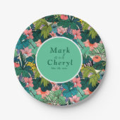 ボヘミアン結婚ハイビスカス ペーパープレート (正面)