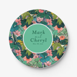ボヘミアン結婚ハイビスカス ペーパープレート