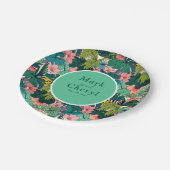 ボヘミアン結婚ハイビスカス ペーパープレート (アングル)