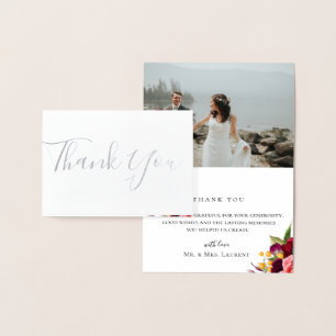 ボヘミアン結婚フローラのフォイルサンキューカード 箔カード