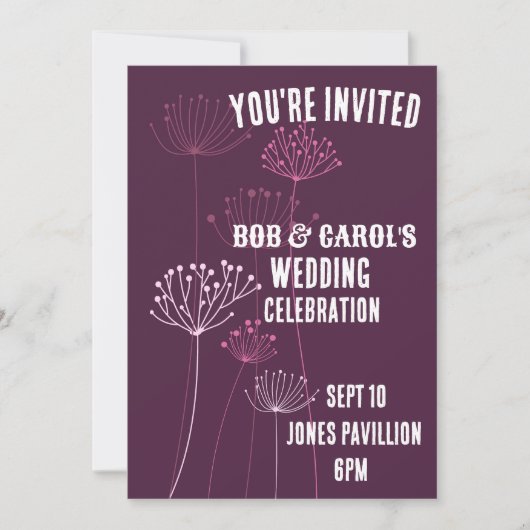 ボヘミアン結婚フローラカスタム招待状 招待状 (正面)