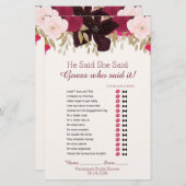 ボヘミアン結婚フローラ語検索シャワーゲーム (正面/裏面)