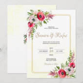 ボヘミアン結婚フローラ 招待状 (正面/裏面)