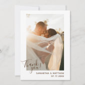 ボヘミアン結婚ミニマル写真のサンキューカード サンキューカード (正面)