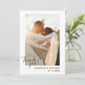 ボヘミアン結婚ミニマル写真のサンキューカード サンキューカード (スタンド正面)