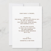 ボヘミアン結婚ミニマル写真のサンキューカード サンキューカード (裏面)