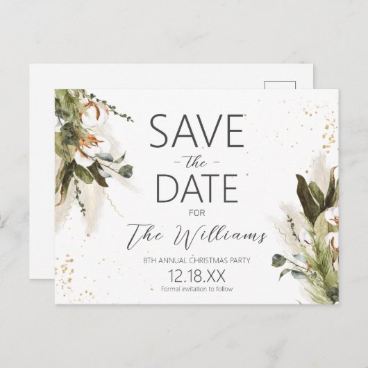 ボヘミアン緑の水の色日付を保存 案内ポストカード (正面/裏面)