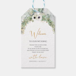 ボヘミアン緑豊かな緑のアーチサマーガーデン金ゴールド ギフトタグ