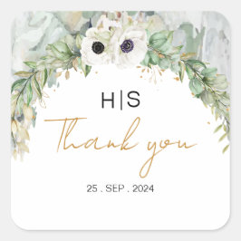 ボヘミアン緑豊かな緑のアーチサマーガーデン金ゴールド スクエアシール