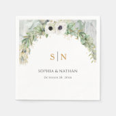 ボヘミアン緑豊かな緑のアーチサマーガーデン金ゴールド スタンダードカクテルナプキン (正面)