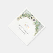 ボヘミアン緑豊かな緑のアーチサマーガーデン金ゴールド スタンダードカクテルナプキン (角)