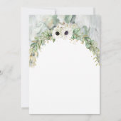 ボヘミアン緑豊かな緑のアーチサマーガーデン金ゴールド セーブザデート (裏面)