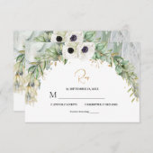 ボヘミアン緑豊かな緑のアーチサマーガーデン 出欠カード (正面/裏面)