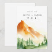 ボヘミアン編集可能な山 セーブザデート (正面/裏面)