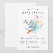 ボヘミアン編集可能アヒル赤ちゃんシャワー 招待状 (正面/裏面)