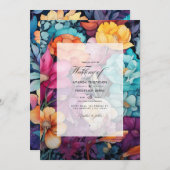 ボヘミアン自然とフローラ結婚ズ 招待状 (正面/裏面)