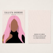 ボヘミアン自然ピンクガールイヤリングディスプレイカード (正面&裏面)