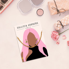 ボヘミアン自然ピンクガールイヤリングネックレスディスプレイ