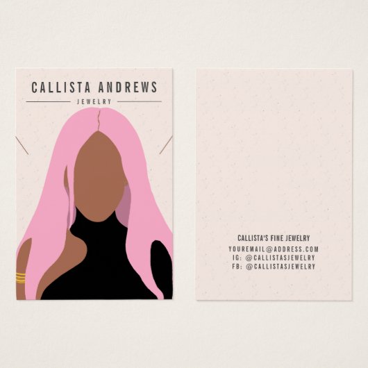 ボヘミアン自然ピンクガールイヤリングネックレスディスプレイ (正面&裏面)